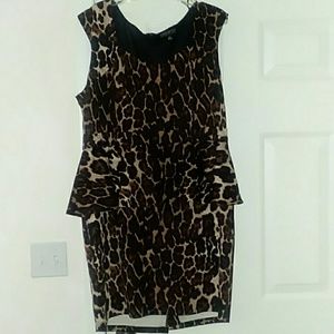 Leopard Peplum Dress 3x